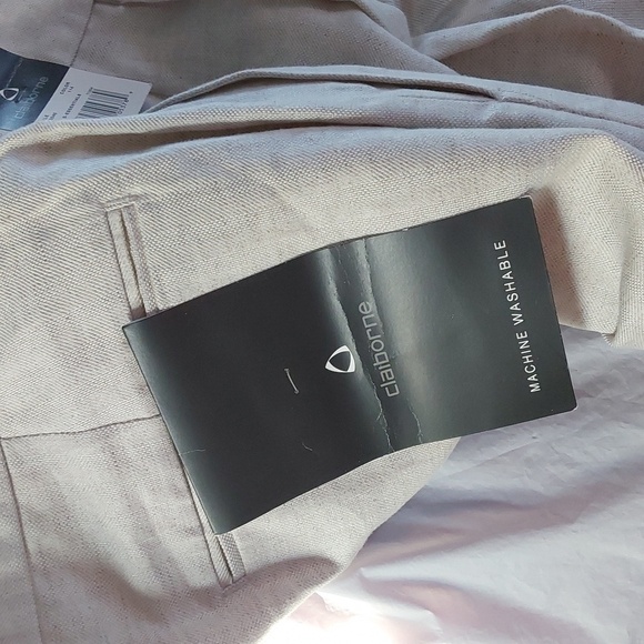 Liz Claiborne Mens Cream LINEN Trouser Pants Neutral Preppy Luxe Sz.38x32 - Picture 11 of 11